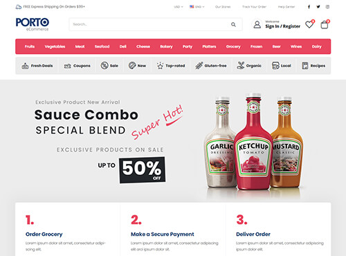 Porto – Food Store theme preview