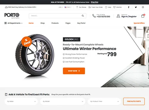 Ảnh xem trước theme Porto – Tire Store