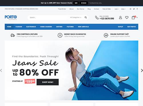 Porto – Jeans Store theme preview