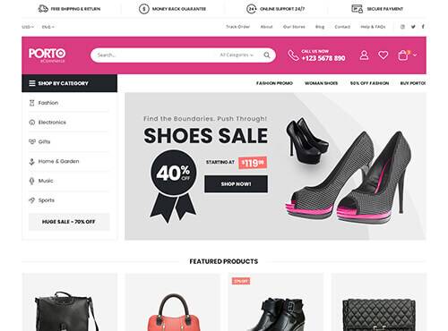 Porto – Shoes Store theme preview